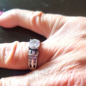 Silver Faux Diamond Ring beautiful design Size7